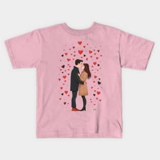 Valentine Romantic couple love birds Kids T-Shirt